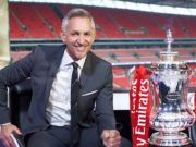 The BBC's Gary Lineker with the FA Cup